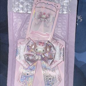 Sanrio My Melody Iridescent Pink Bow Bag Clip